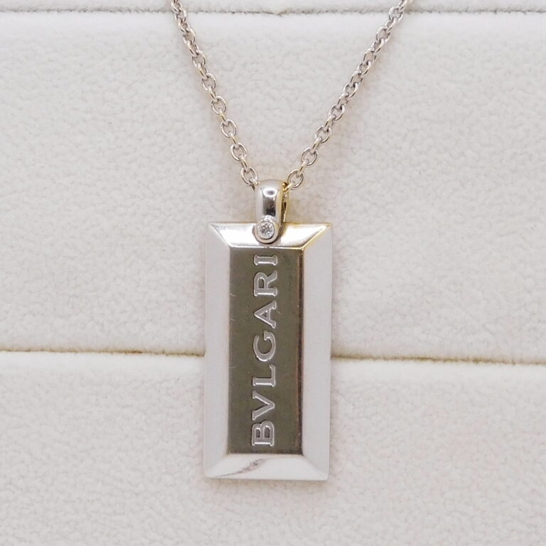 ブルガリ BVLGARI チェーン ネックレス 50cm K18 取り外さ WG ホワイト  