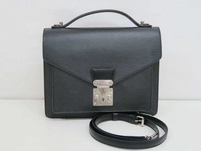 【日本売り】LOUIS VUITTON ルイヴィトン エピ モンソー ブラック 保存袋、箱付き ハンドバッグ