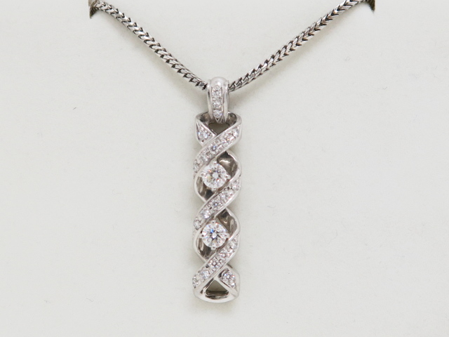 セリーヌ ダイヤモンドネックレス Pt900/Pt850 D0.448ct 0.27ctの買取 