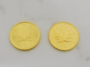 メイプルリーフ金貨 4分の1オンス2枚