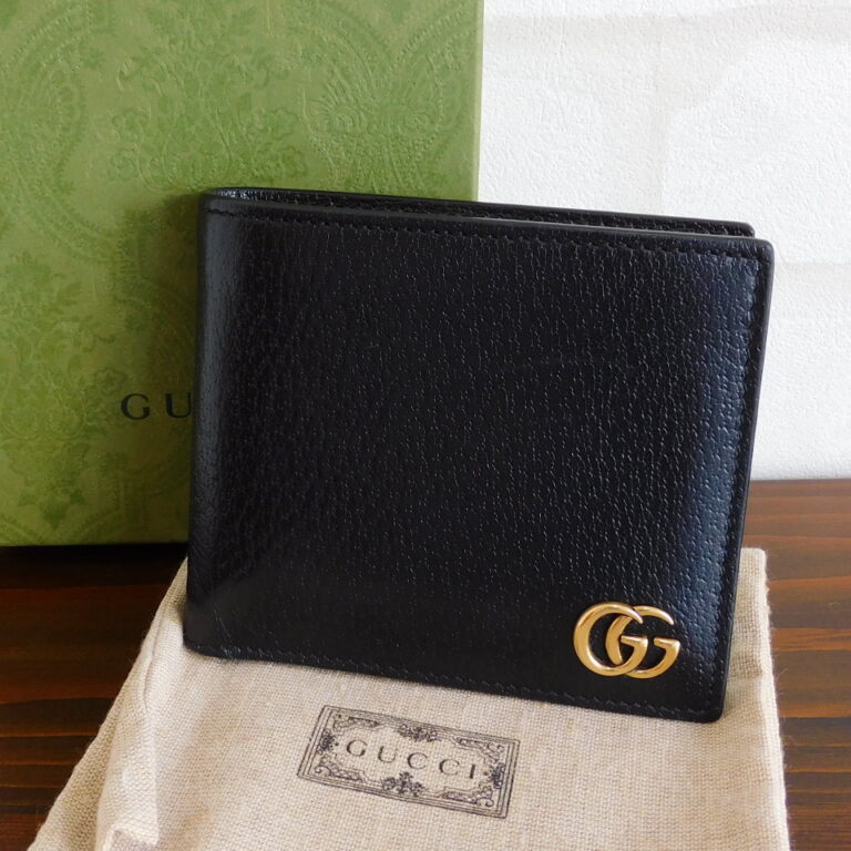 爆買い高品質GUCCI グッチ　二つ折り財布　マーモント　スカイブルー　付属品完備 二つ折り財布（小銭入れあり）