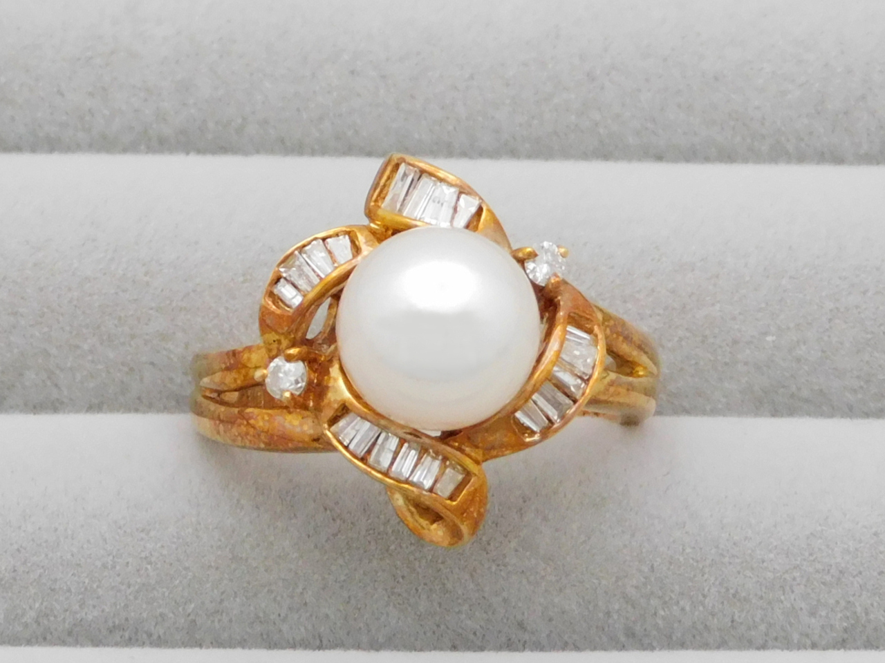 K18 パールリング D0.29ct