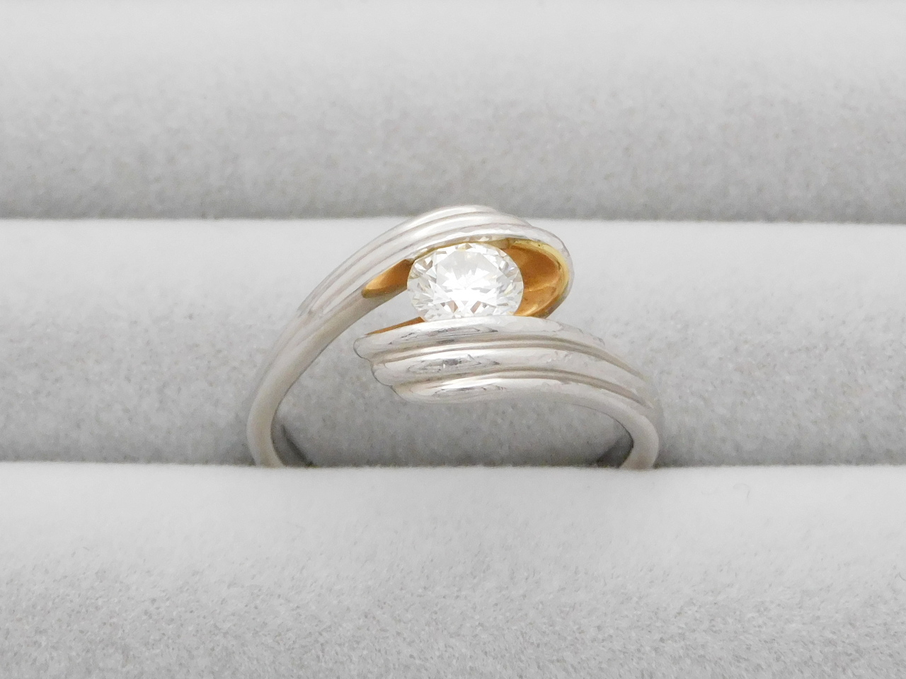 ダイヤモンド リング 指輪 Pt900 ほじっ K18 