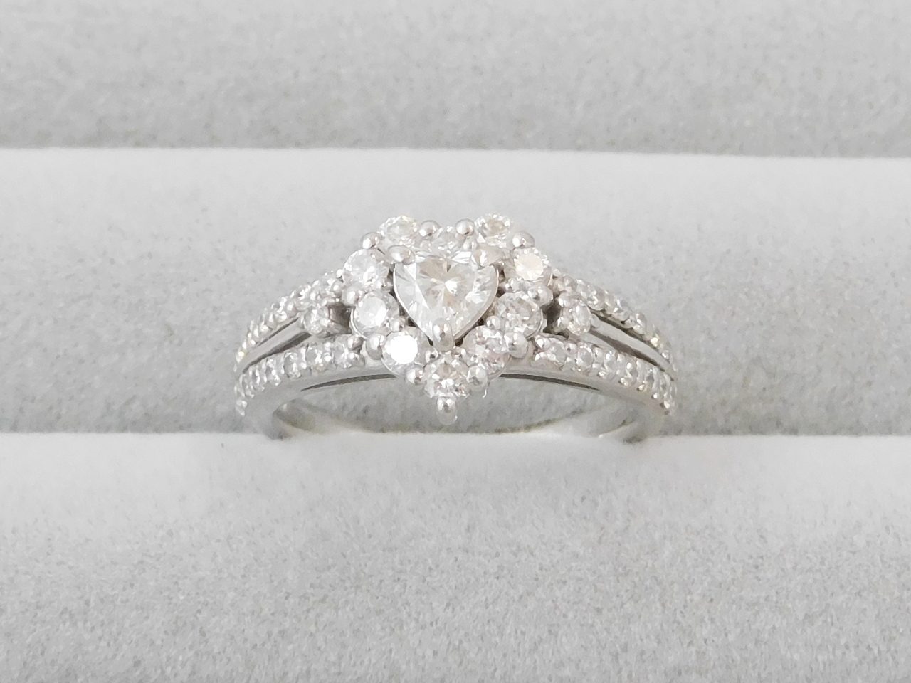 Pt950ダイヤモンドリング ハートシェイプ 0.20ct ｜郡山のまじめな買取  