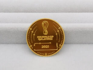 ワールドカップ 2022 金貨 50ユーロ 表面